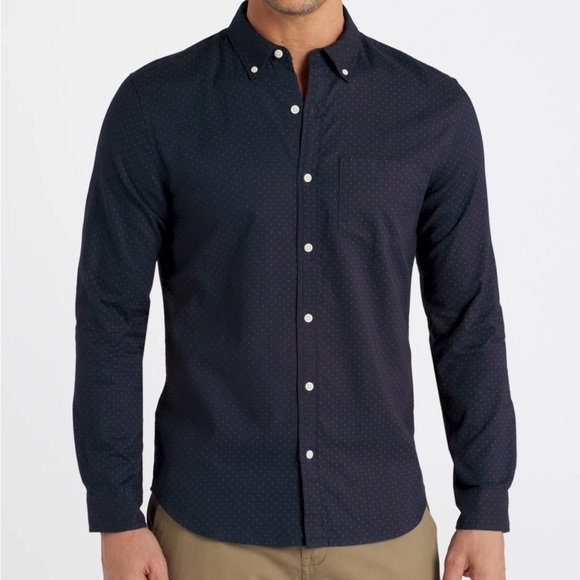 HAWKER RYE ELEMENTAL LONG SLEEVE OXFORD SHIRT NAVY - M - Picture 1 of 5